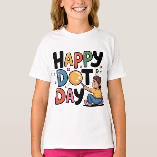 Happy Dot Day 15 september Creatief Kinder T-shirt (Voorkant)