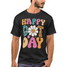 Happy Dot Day Hippie Bloemen Glimlach Gezicht Groo