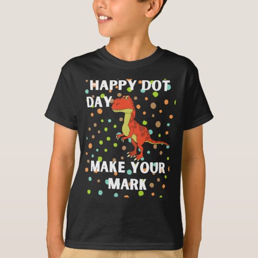 Happy Dot Day T-Rex Boys T-Shirt (Devant)
