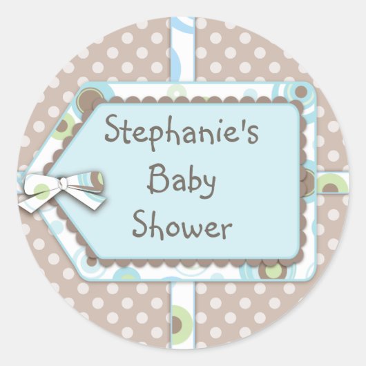 Happy Dots Balise Baby shower garçon Sticker (Devant)