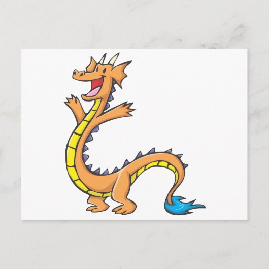 Happy Dragon Cartoon Briefkaart (Voorkant)