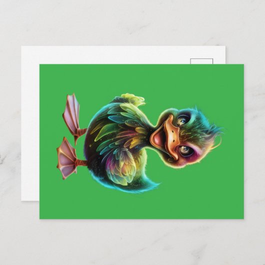 Happy duck. briefkaart (Voorkant / Achterkant)