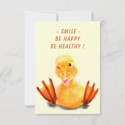 Happy Duck Funny Birthday Kaart - Aangepaste tekst (Achterkant)