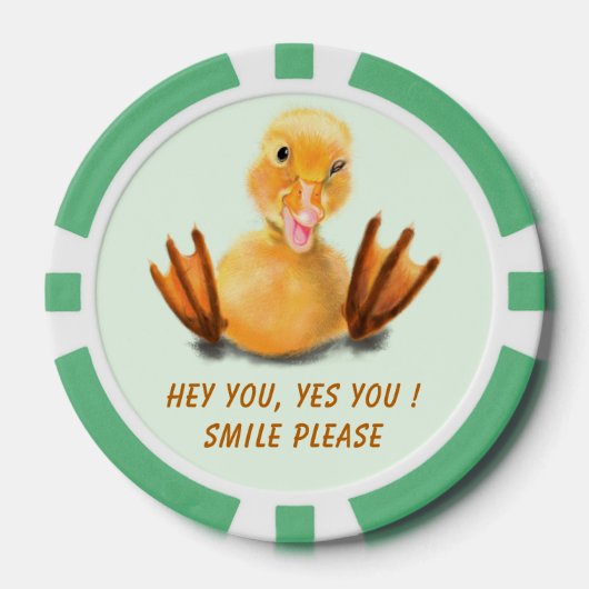 Happy Duck Grappige Poker Chips - Smile (Voorkant)