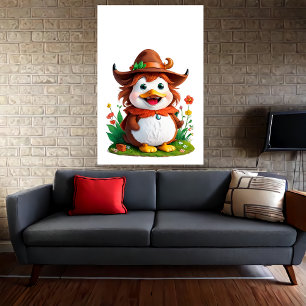 Happy duck met een Pet   AI Art Poster