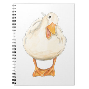 Happy Duck, Schattig Dier, Originele kunst, waterv Notitieboek