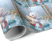 Happy Duckling in Rain Puddle Cadeaupapier (Rol Hoek)