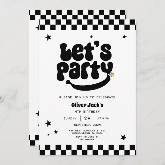 Happy Dude Elke Leeftijd Verjaardag Uitnodiging (Voorkant / Achterkant)