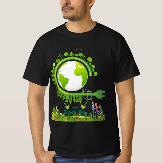 Happy Earth dag T-shirt (Voorkant)