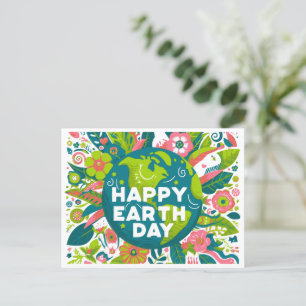 Happy Earth Day Bloemen Feestdagenkaart