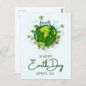 Happy Earth Day Briefkaart (Voorkant / Achterkant)