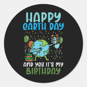 Happy Earth Day Dab Birthday 22 april meisjes Ronde Sticker