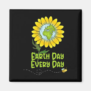 Happy Earth Day Elke dag Zonnebloem Kinder leraren Magneet
