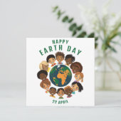 Happy Earth Day Flat Holiday Kaart (Staand voorkant)