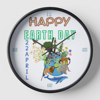 Happy Earth Day Muur Klok