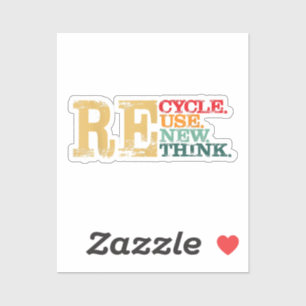 Happy Earth Day Recyclen Hergebruik Hernieuwen Her Sticker