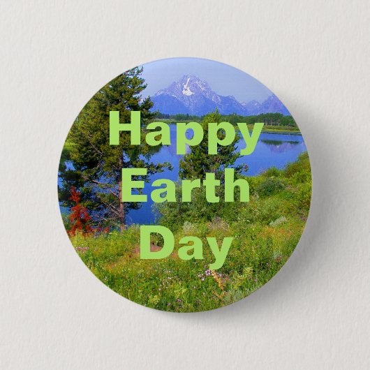 Happy Earth Day Ronde Button 5,7 Cm (Voorkant)