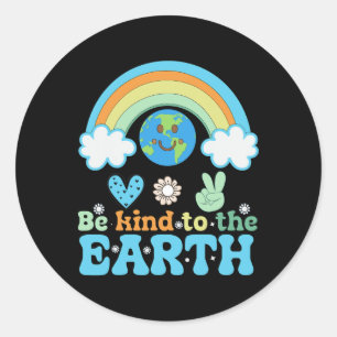 Happy Earth Day Schattigee Rainbow Earth-liefhebbe Ronde Sticker