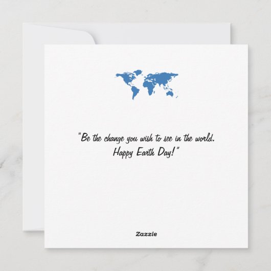 Happy Earth Day - Wereldbol Green Tree Water Conti Feestdagenkaart (Achterkant)