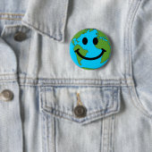 Happy Earth Face Ronde Button 5,7 Cm (In situ)