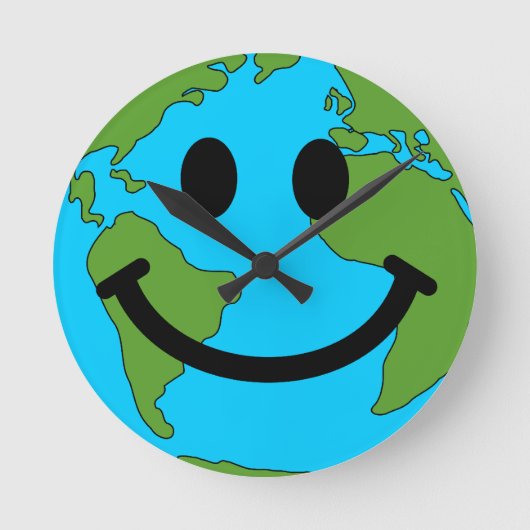 Happy Earth Face Wall klok (Voorkant)