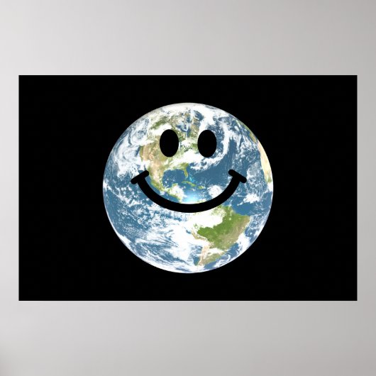 Happy Earth-gezicht Poster (Voorkant)