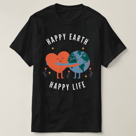 Happy Earth Mannen T-shirt (Design voorkant)