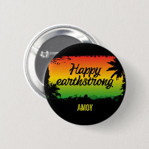 Happy Earthstrong Jamaican Rasta Birthday Greeting Ronde Button 5,7 Cm