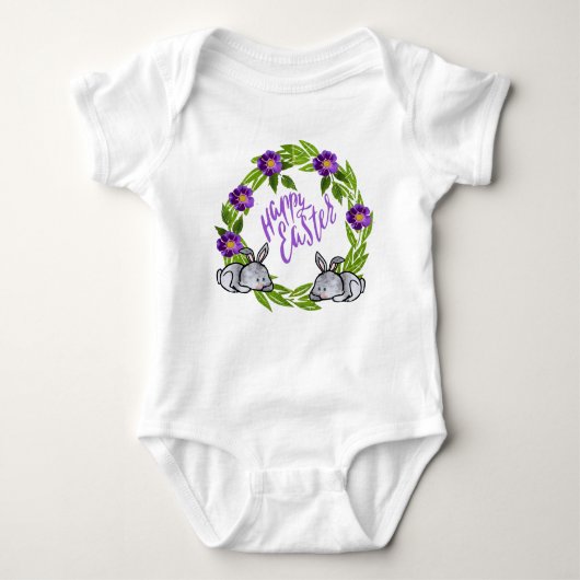 Happy Easter 1-stuk Body Suit Romper (Voorkant)