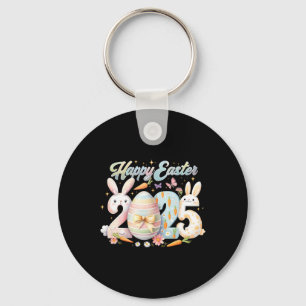 Happy Easter 2025 Bunny Rabbit Face Paasdag Wom Sleutelhanger