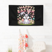 Happy Easter 2025 Eggs Bunny Schattige Konijn Spandoek (Insitu)