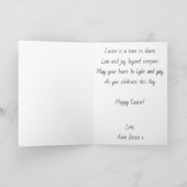 'Happy Easter' aangepaste tekst, Rainbow Easter Bu Kaart (Binnen)