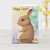 'Happy Easter' aangepaste tekst, Rainbow Easter Bu Kaart (Gele Bloem)