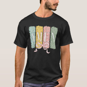 Happy Easter Amen Floral Coquette Bow Christelijk T-shirt