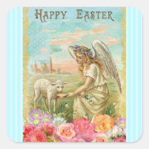 Happy Easter Angel en Lam Stickers