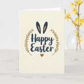 Happy Easter Animal Ears Card Kaart (Gele Bloem)