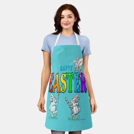 Happy Easter Apron Schort (Gedragen)