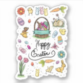 Happy Easter Art Sticker (Voorkant)