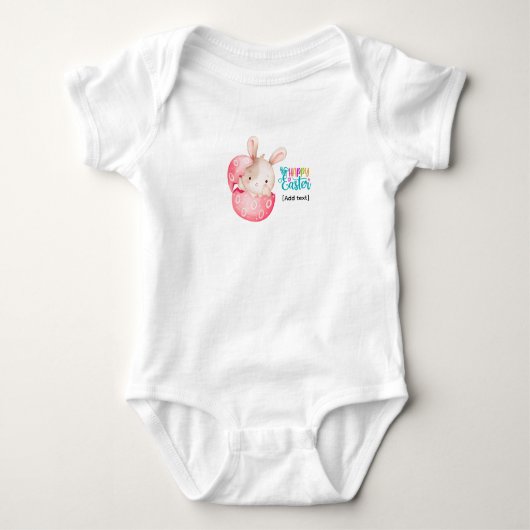 Happy Easter Baby Bunny - Cute Watercolor Egg Body (Devant)