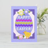 Happy Easter Baby Chick Faux Felt Texture (Staand voorkant)