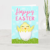 Happy Easter Baby Chick Groet Kaart (Voorkant)
