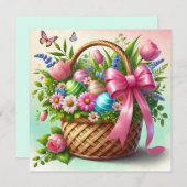 Happy Easter Basket Print Design Kaart (Voorkant / Achterkant)