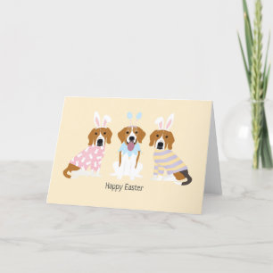Happy Easter Beagle Honden Feestdagen Kaart
