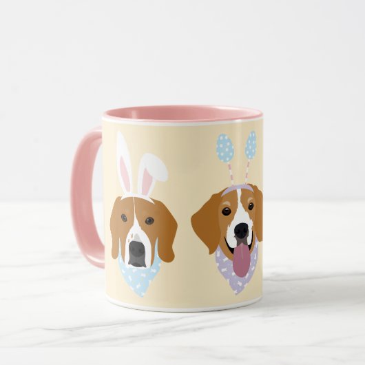 Happy Easter Beagle Honden Mok (Voorkant links)