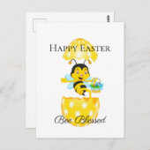 Happy Easter Bee Blessed Cartoon Briefkaart (Voorkant / Achterkant)
