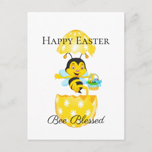 Happy Easter Bee Blessed Cartoon Briefkaart