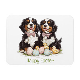Happy Easter Berner Mountain Dogs Easter Eggs Magneet