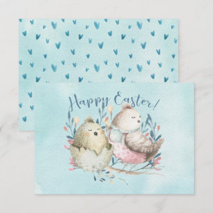 Happy Easter Birdies Birdnest Bird Egg Waterverf