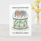 Happy Easter Birthday Niece Kaart (Gele Bloem)