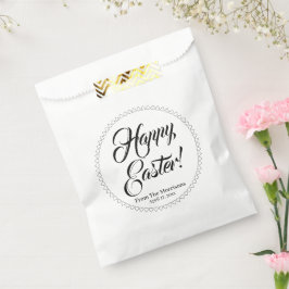 Happy Easter Black white harts aangepaste script c Bedankzakje